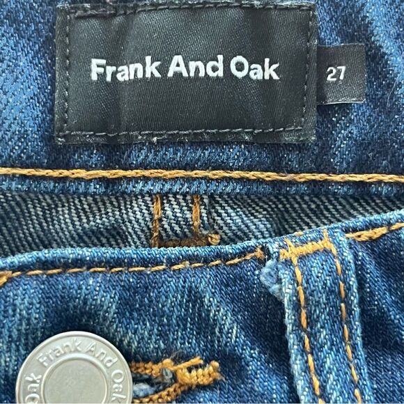 Frank & Oak Jeans Size 27 Nina Wide Leg Cropped Denim High Rise Raw Hem - Picture 7 of 10